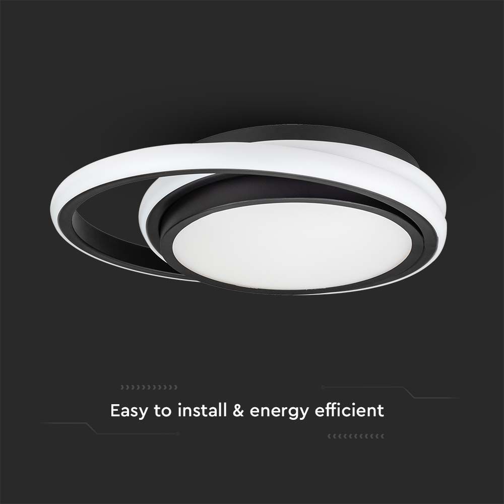 LED Designer Light Black Double Round