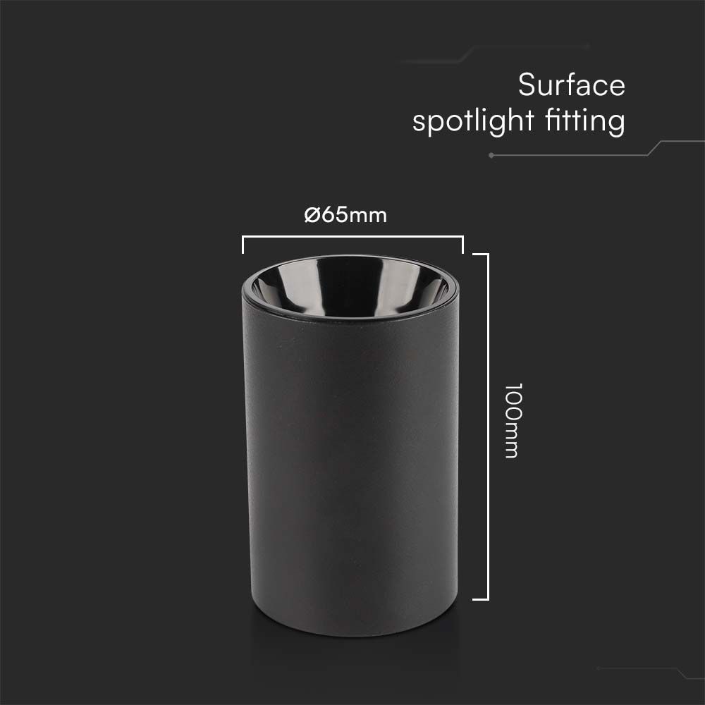 GU10 Surface Fitting Round Black Body