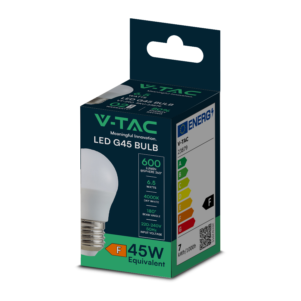 LED Bulb - 6.5W E27 G45 4000K