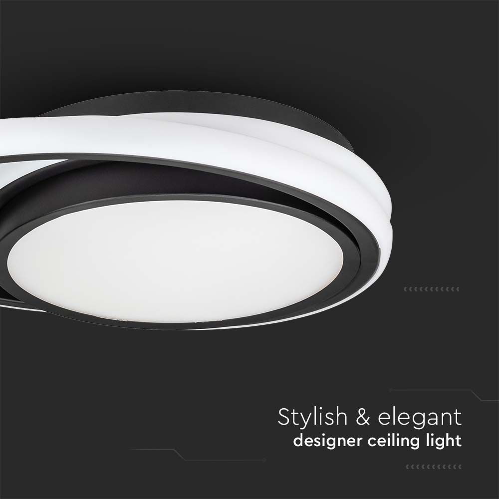 LED Designer Light Black Double Round img 1