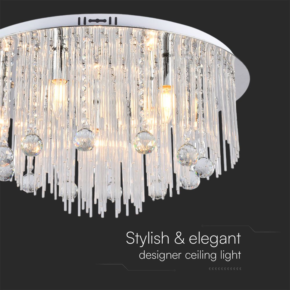 LED Designer Ceilign Crystal Light Clear Body D600 E14