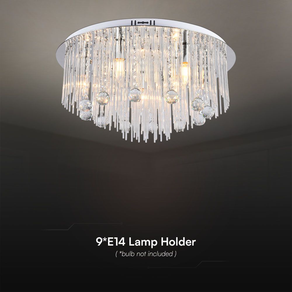 LED Designer Ceilign Crystal Light Clear Body D600 E14 img 1