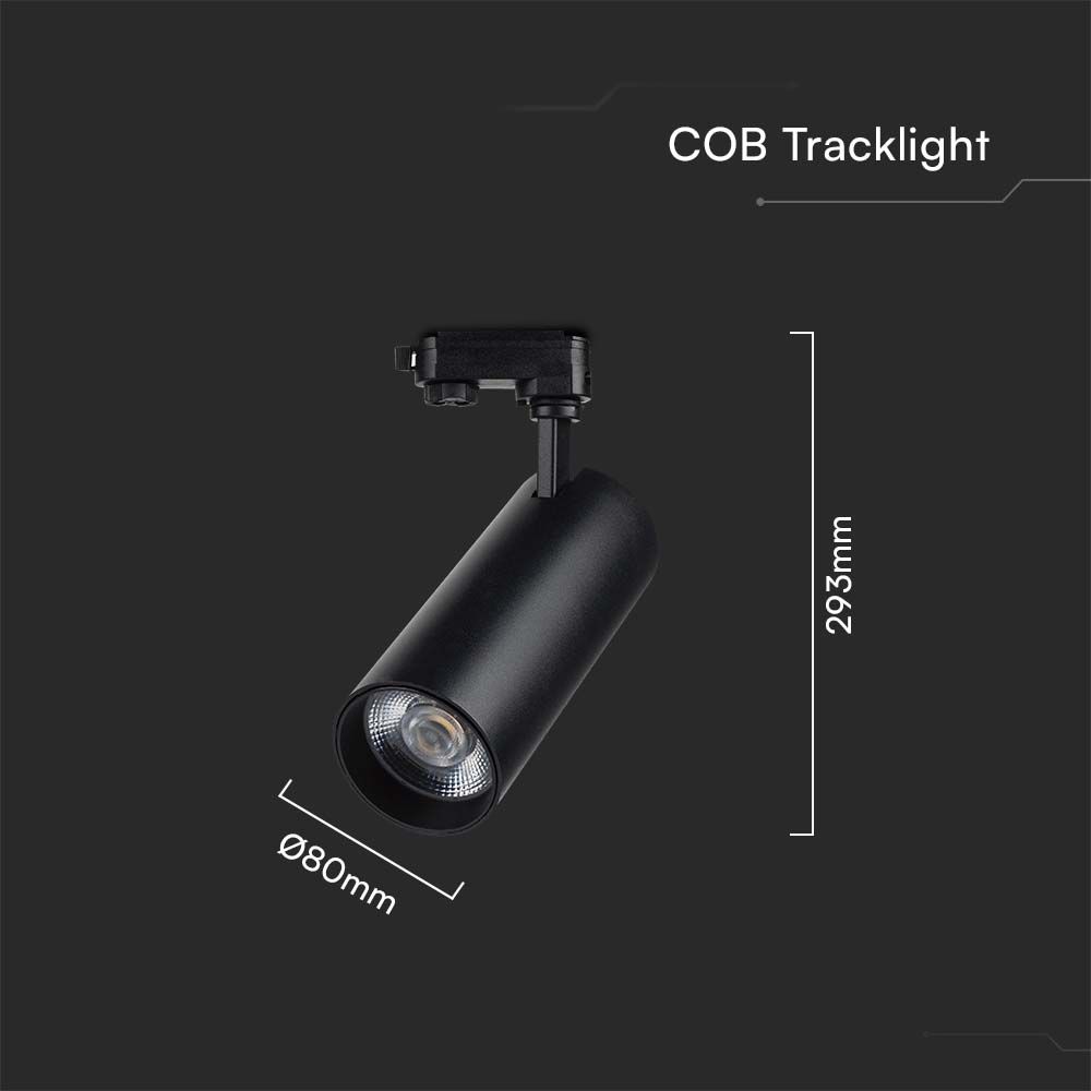 30W LED COB Tracklight 3in1 Black Body