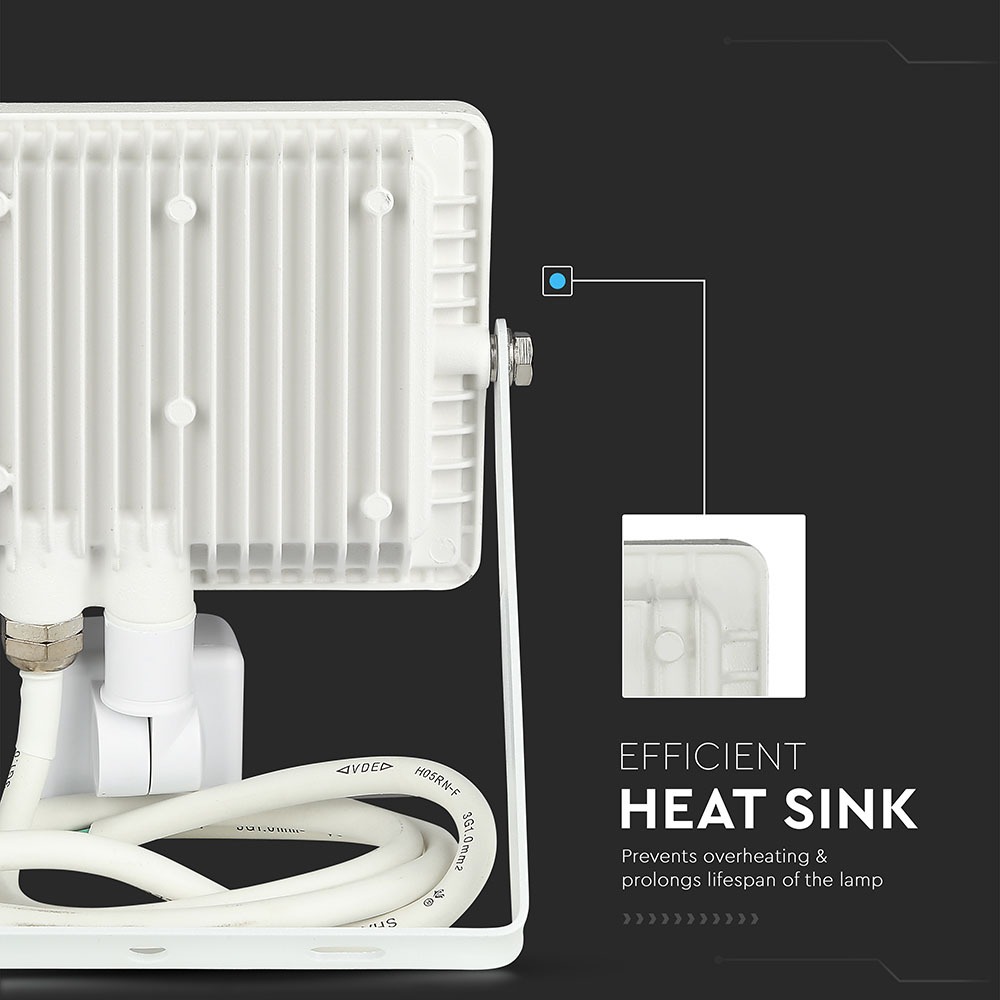 LED Proiettore con sensore SAMSUNG Chip Cut-OFF funzione Corpo Bianco 6400K img 3