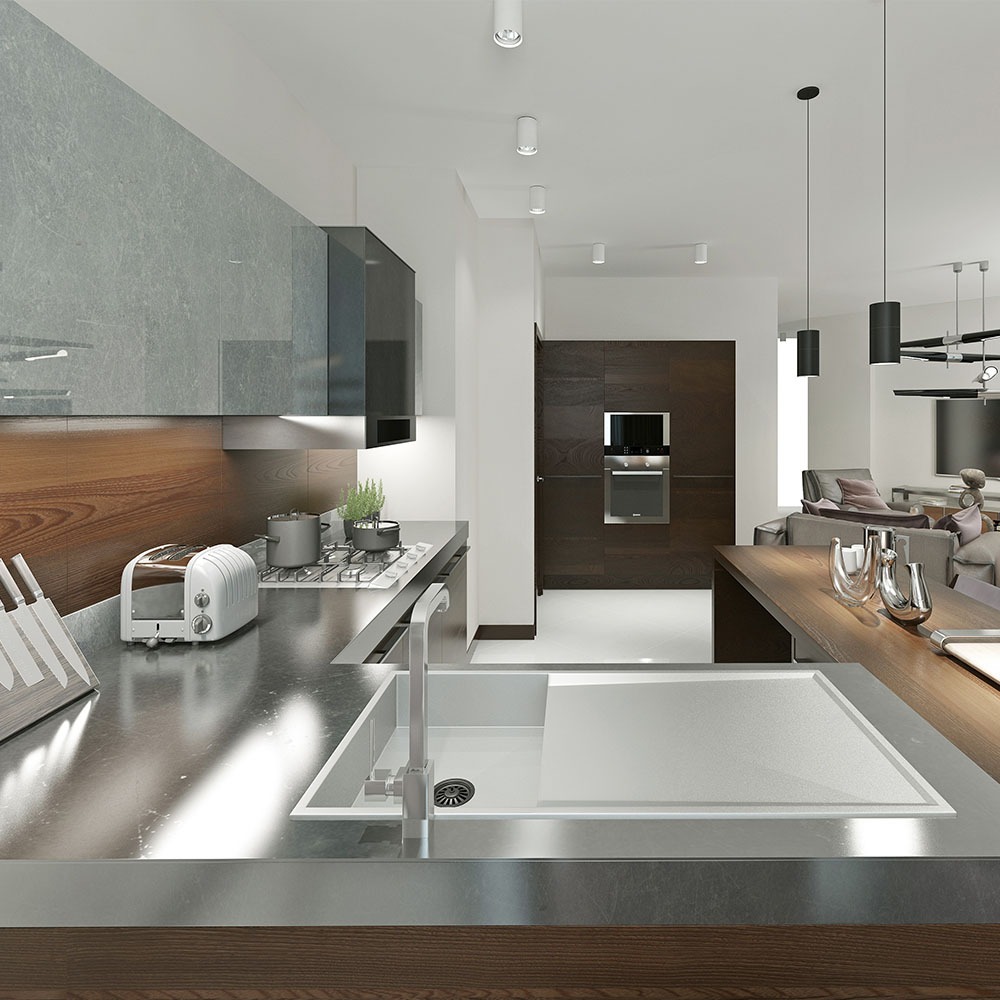 GU10 Fitting rotondo Bianco & Chrome