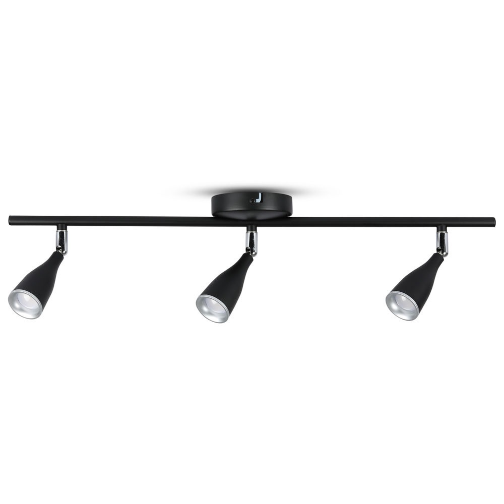 3 x 4.5W LED Lampada da parete Luce Bianco Caldo Corpo Nero