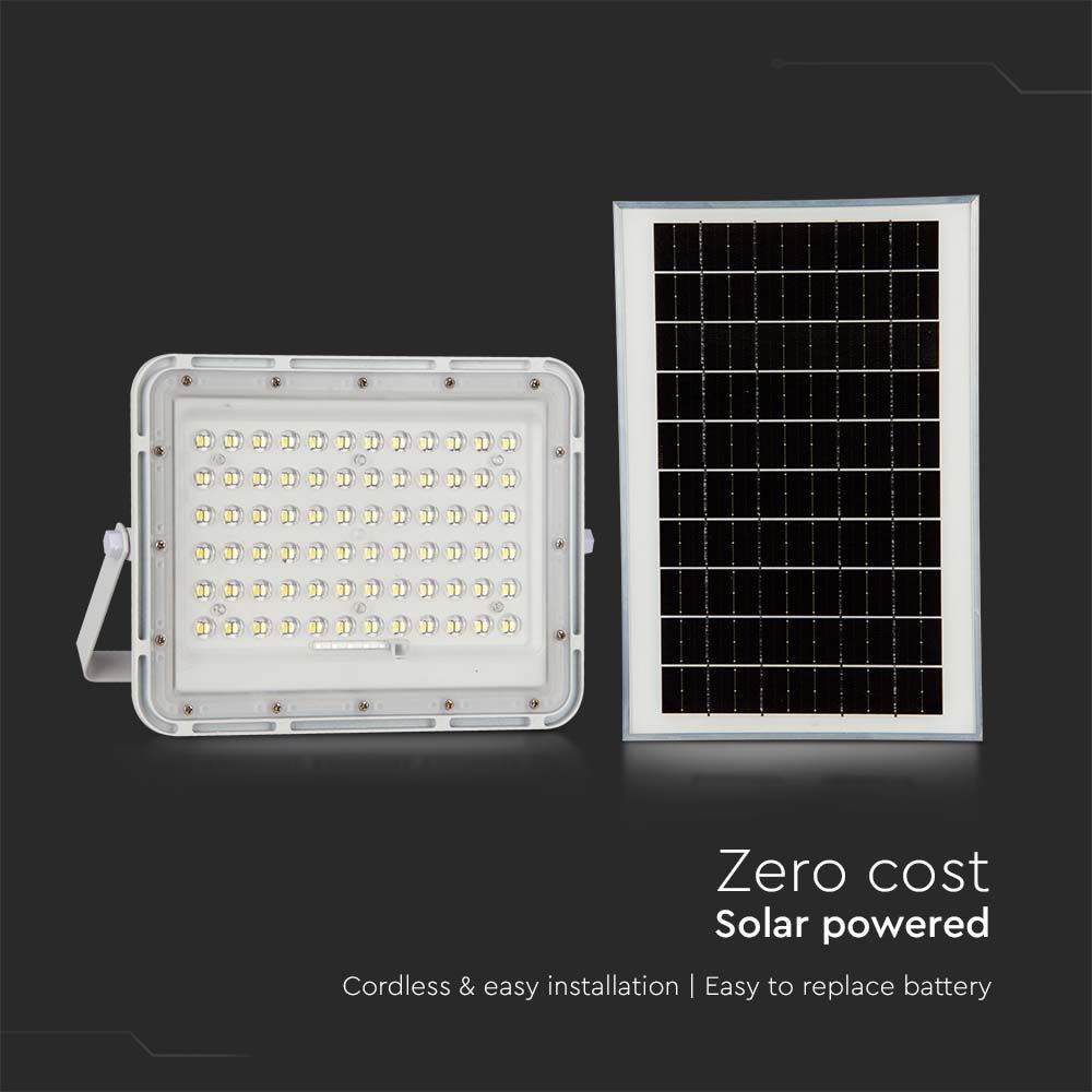 Faro LED con Telecomando e Pannello Solare 15W Batteria sostituibile Cavo da 3m Colore Bianco  img 2