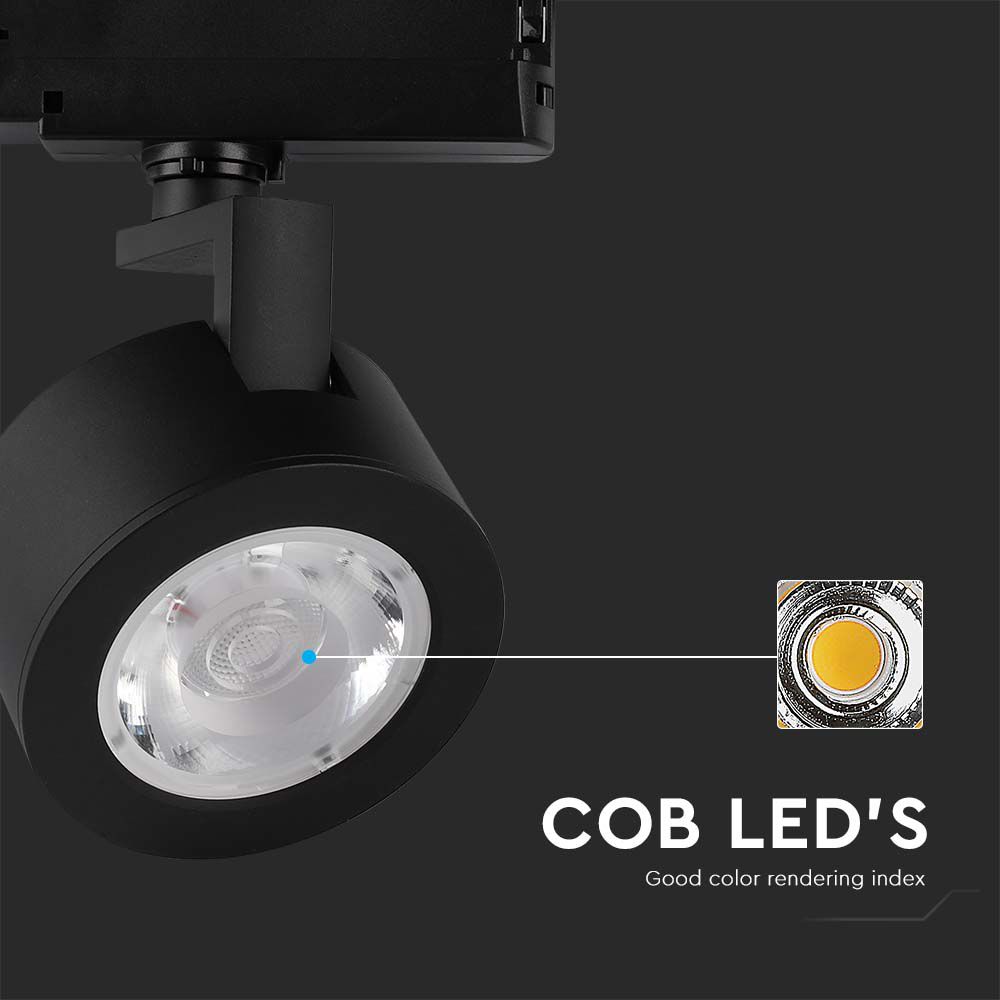 30W LED Track Light Black Body 3IN1