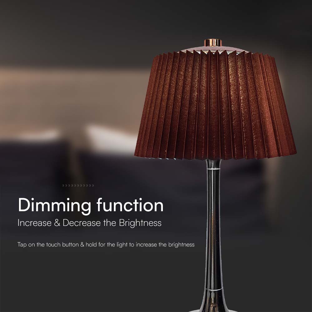 1.5W LED Table Lamp 3000K Chrome Brown img 1
