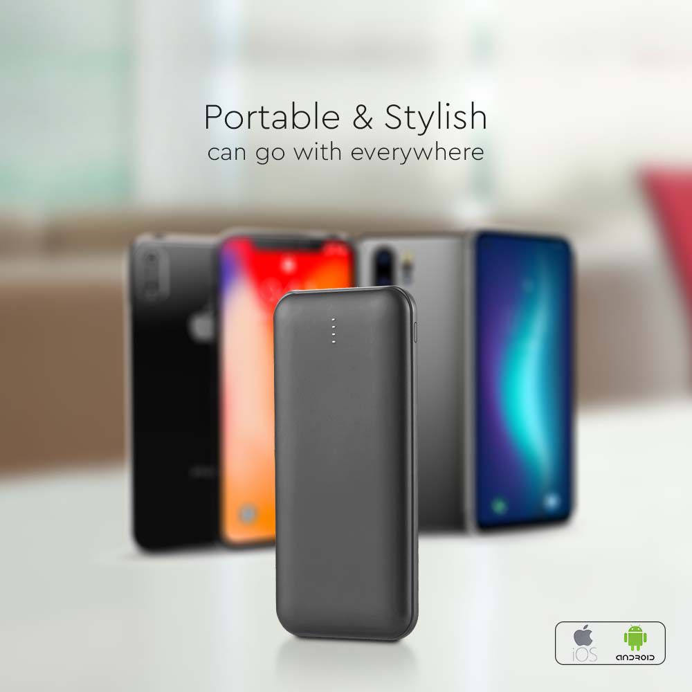 Power Bank 10.000 mAh Dual USB e Tipo C Colore Nero img 3