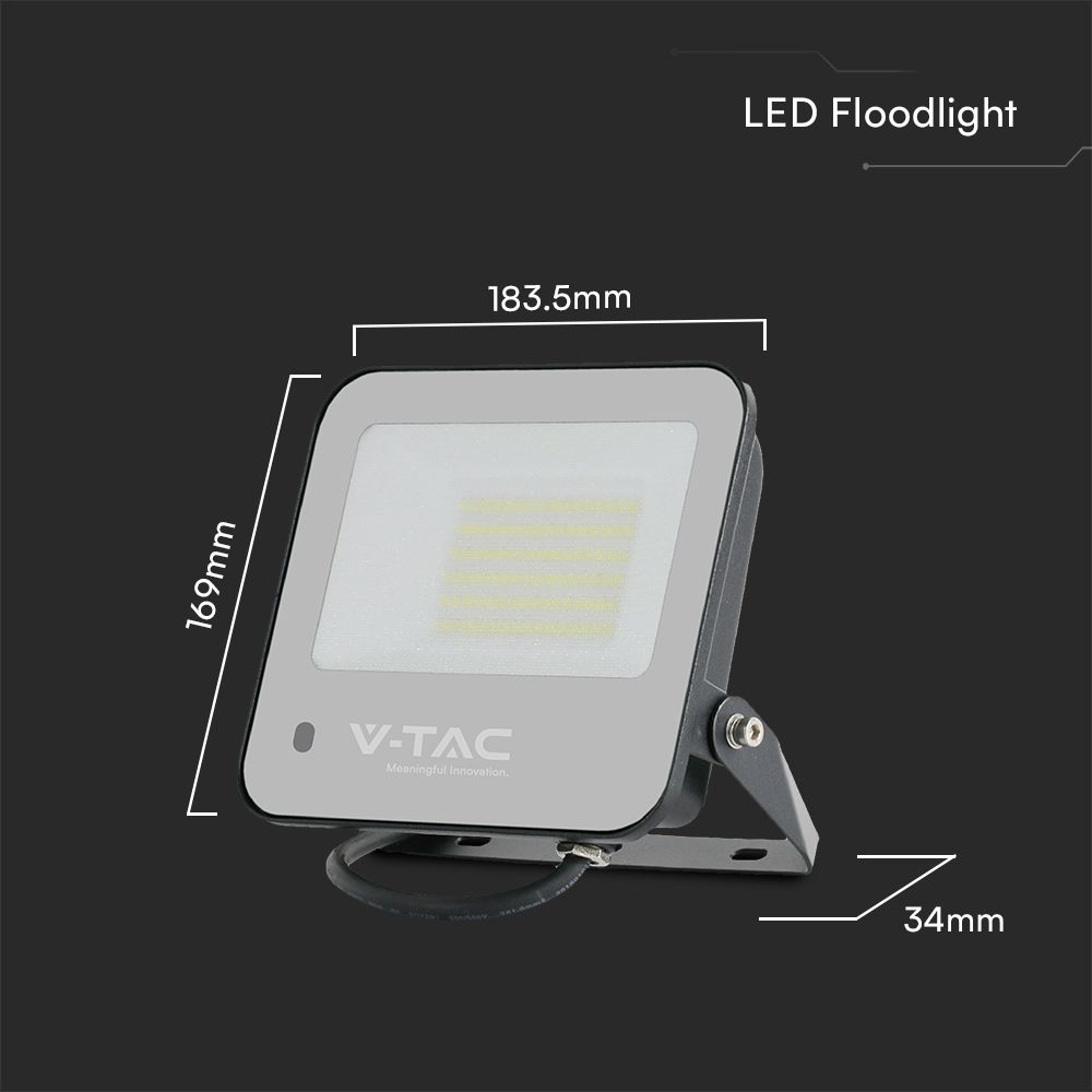 50W Floodlight RGB+White Frosted Glass Black Body With Controler IP65