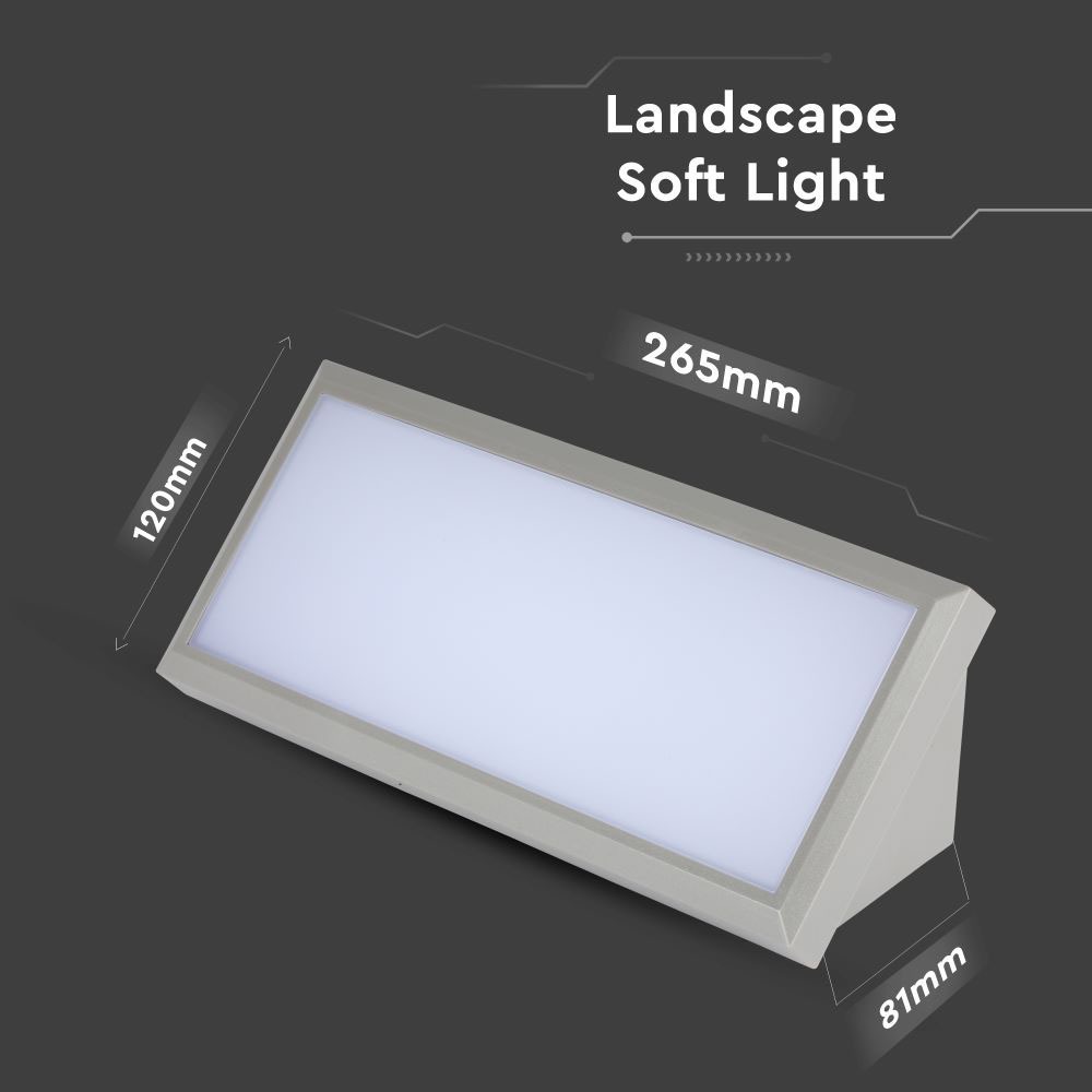 12W LED per Esterno Luce Bianco Naturale Corpo Grigio IP65