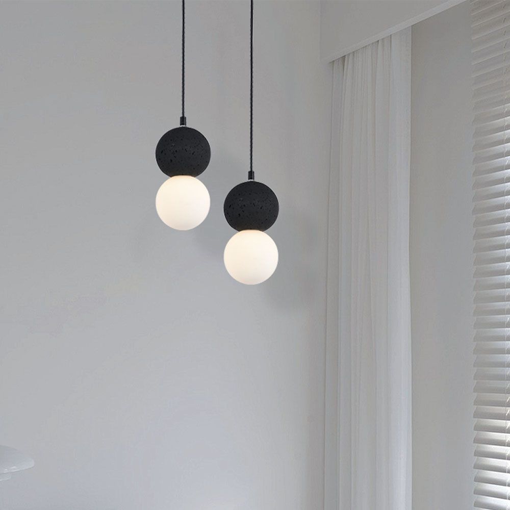 LED Designer Hanging Lampholder Black + White Body G9