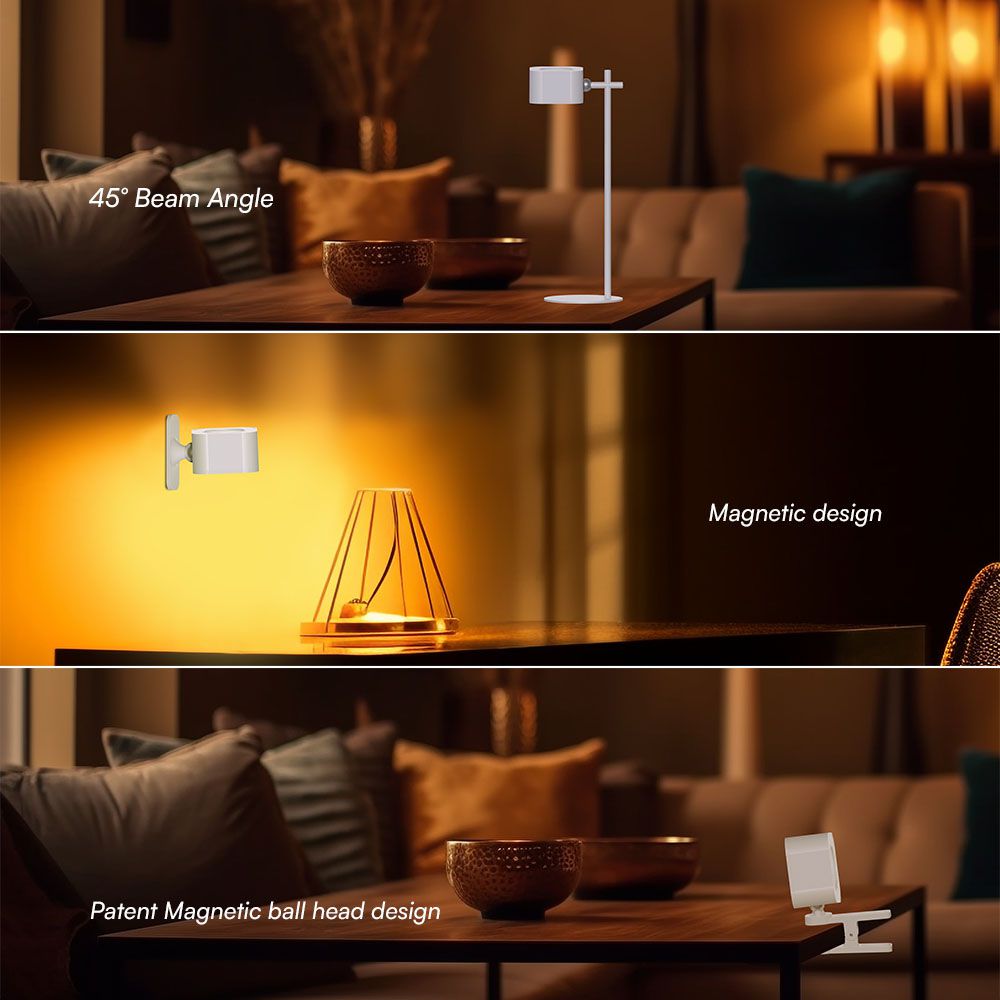 3W LED Magnetic Table Lamp With Battery 1800mAh CCT: 3IN1 White Body img 3