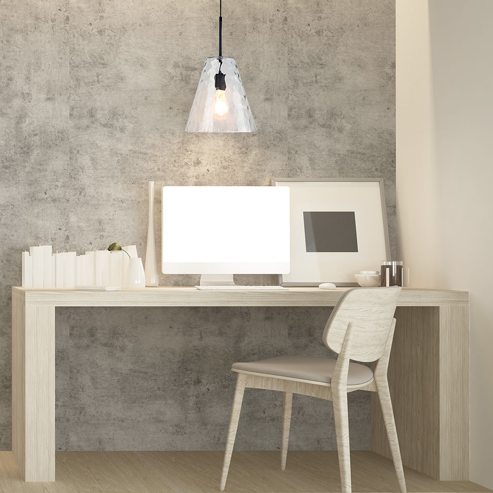 Lampadario con Portalampada Design Cono Vetro img 1