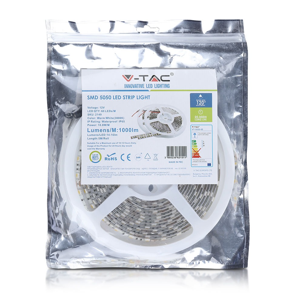 Striscia SMD5050 60 LED/m RGB IP65