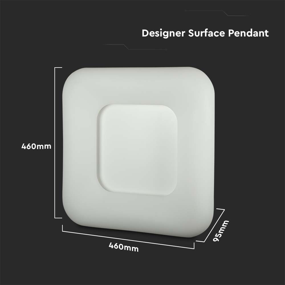 40W Pendant Square Color Changing D460*460*95 Dimmable White