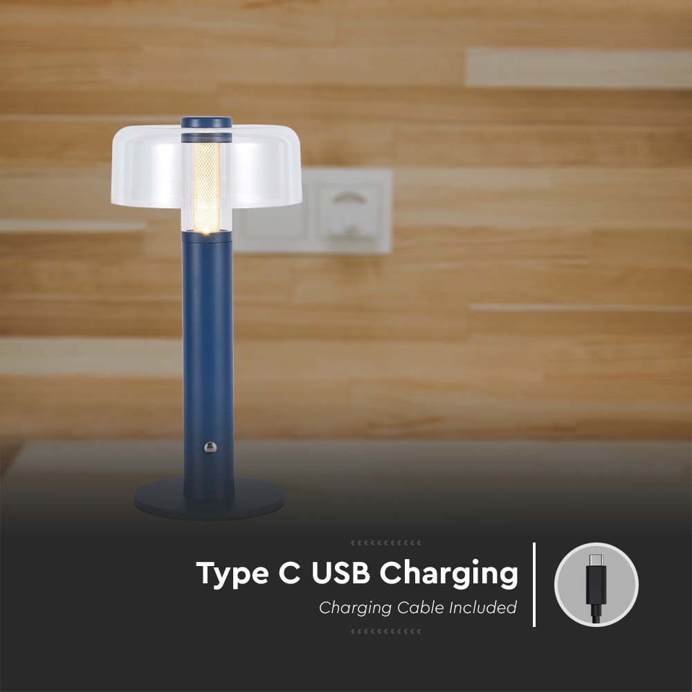 Lampada da Tavolo Ricaricabile 3 in 1 corpo viola img 2