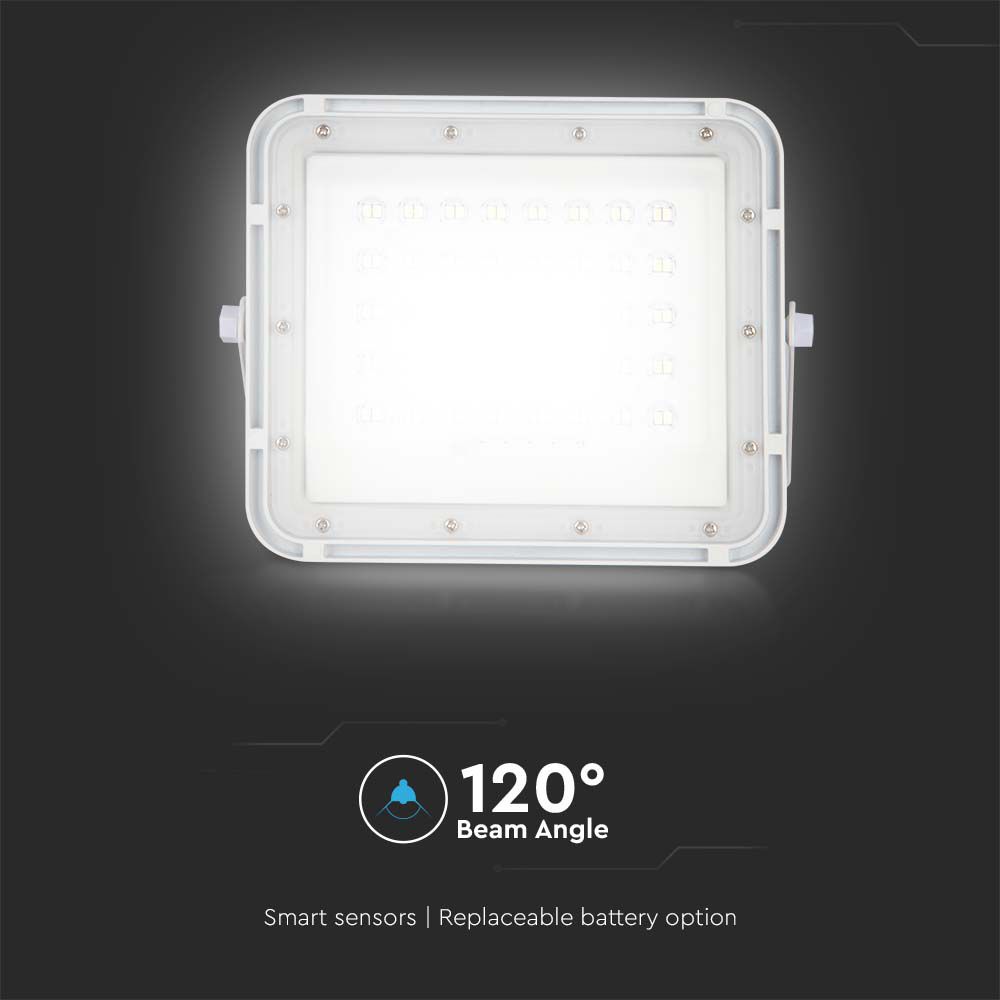 Faro LED con Telecomando e Pannello Solare 10W Batteria sostituibile Cavo da 3m Colore Bianco  img 6