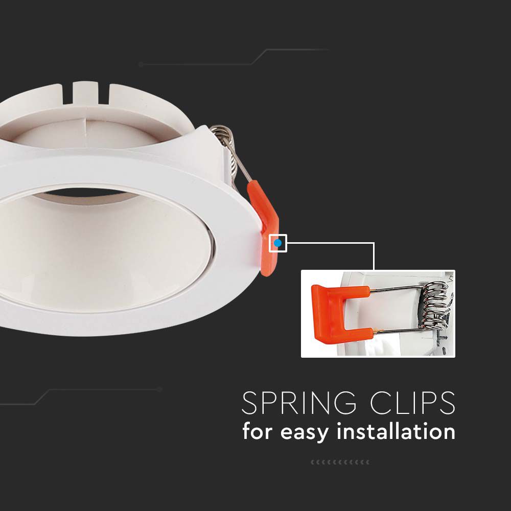 GU10 Fitting Round White Frame + White Reflector img 1