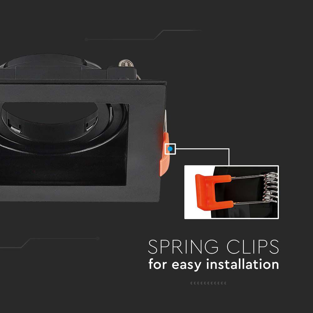 GU10 Fitting Square Black img 1