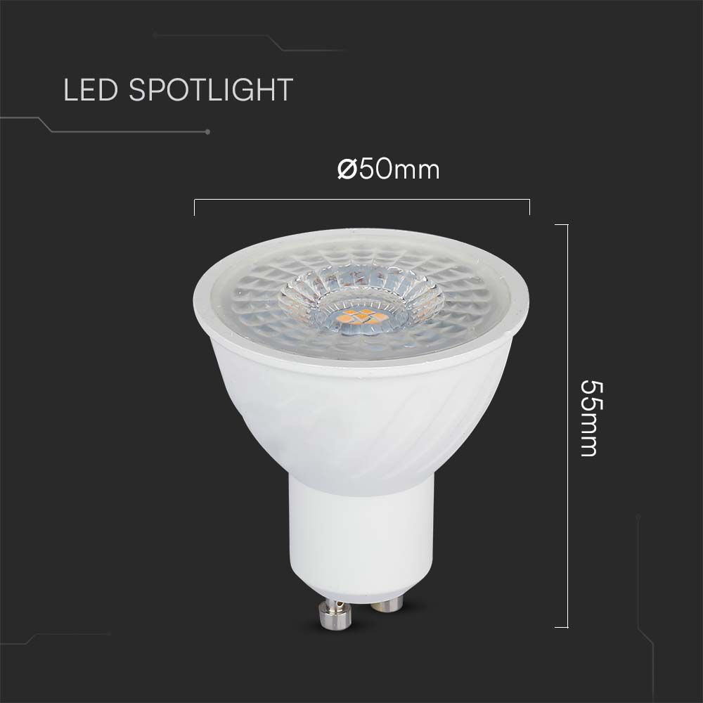 LED Spotlight SAMSUNG CHIP - GU10 6W Plastic SMD With Lens 6400K