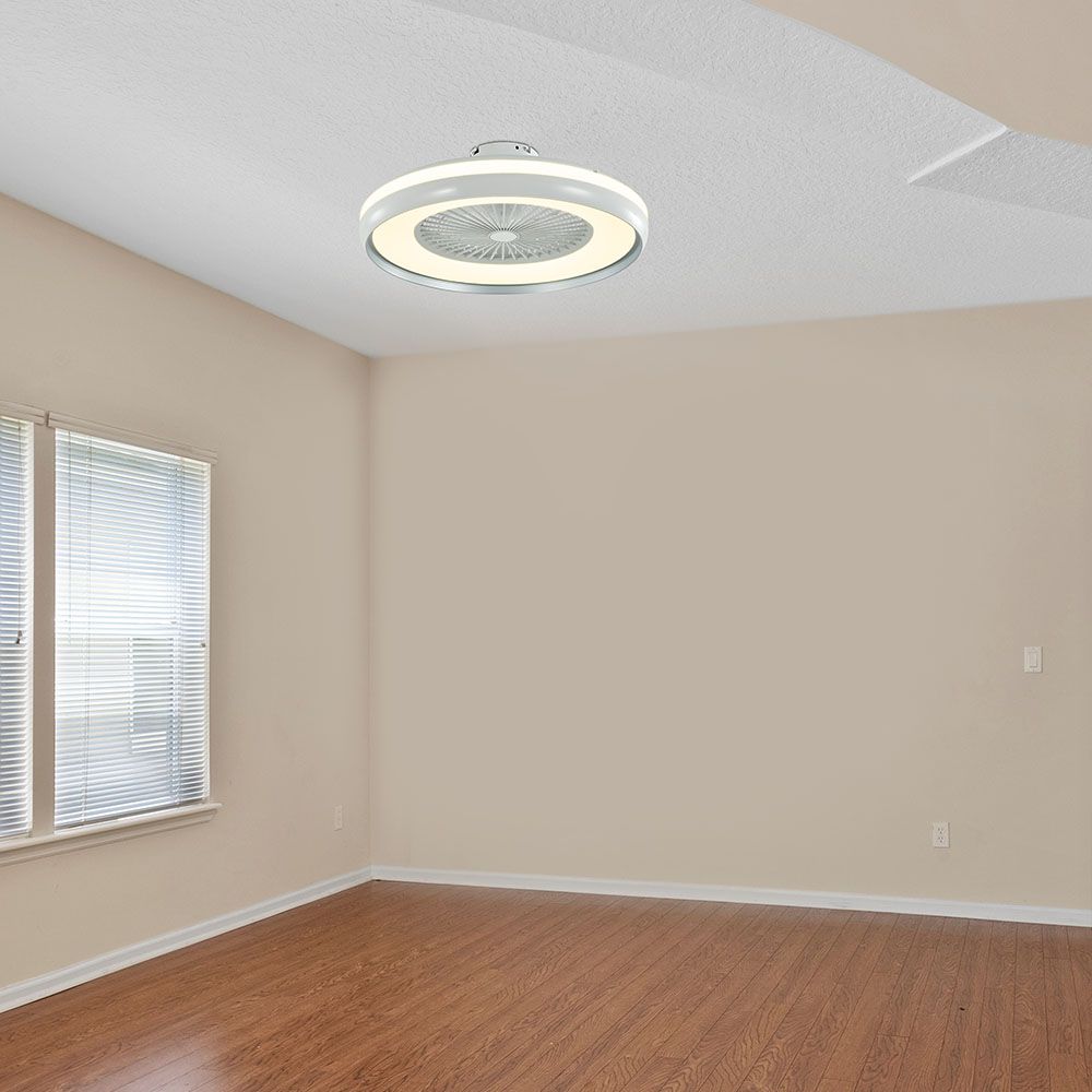 Ventilatore LED da Soffitto a Scatola con Motore a Corrente Alternata da 45W e Telecomando 3in1 Colore Grigio img 1