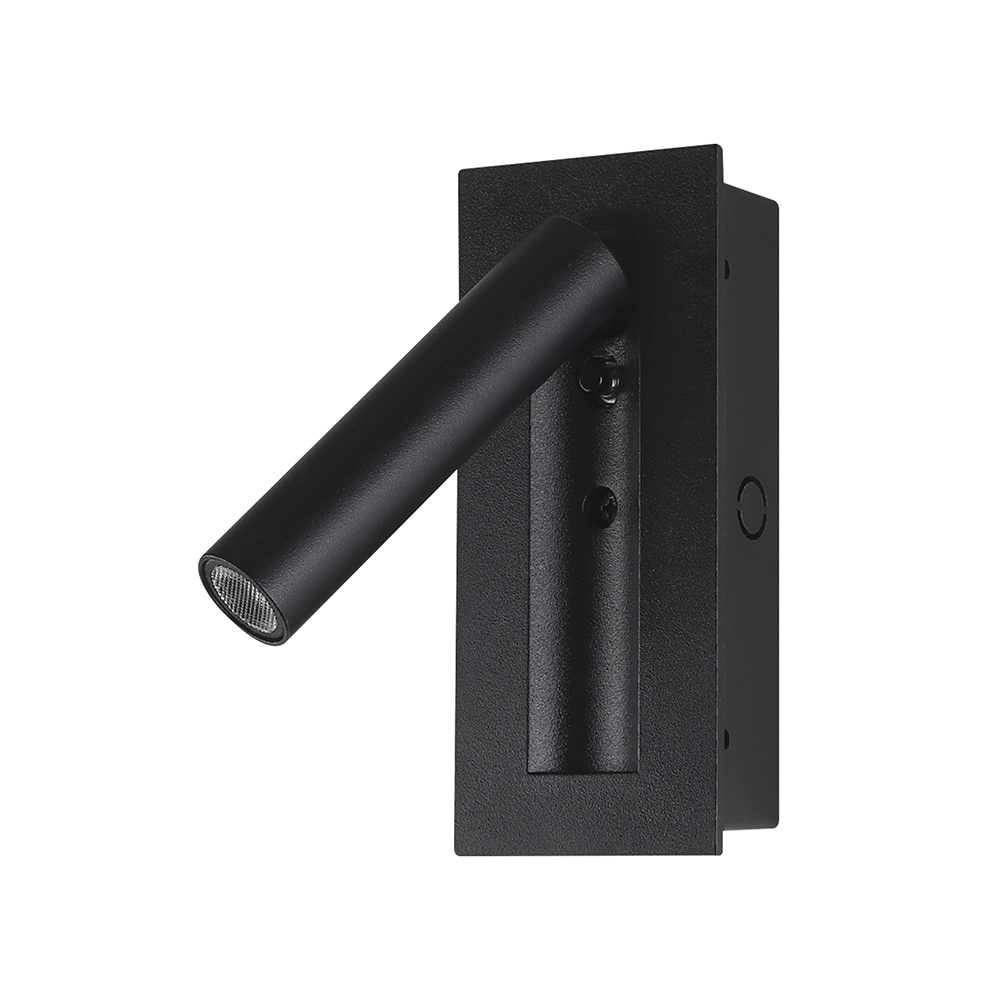 2W LED Bedside Light CREE CHIP Aluminum+PC Black Body IP20 3000K