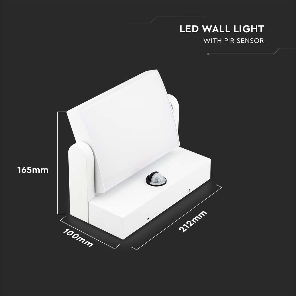 20W LED Wall Sensor White Body 3000K IP65
