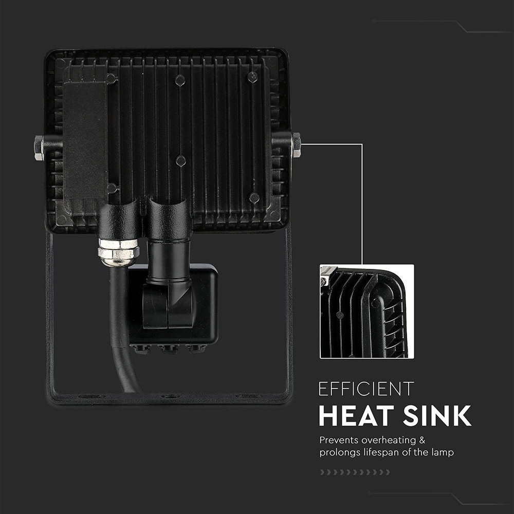 30W LED Proiettore con sensoret SAMSUNG Chip Cut-OFF funzione Corpo Nero 3000K img 2