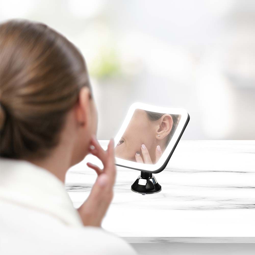 Specchio LED Quadrato 3.2W Portatile con Attacco a Ventosa img 1