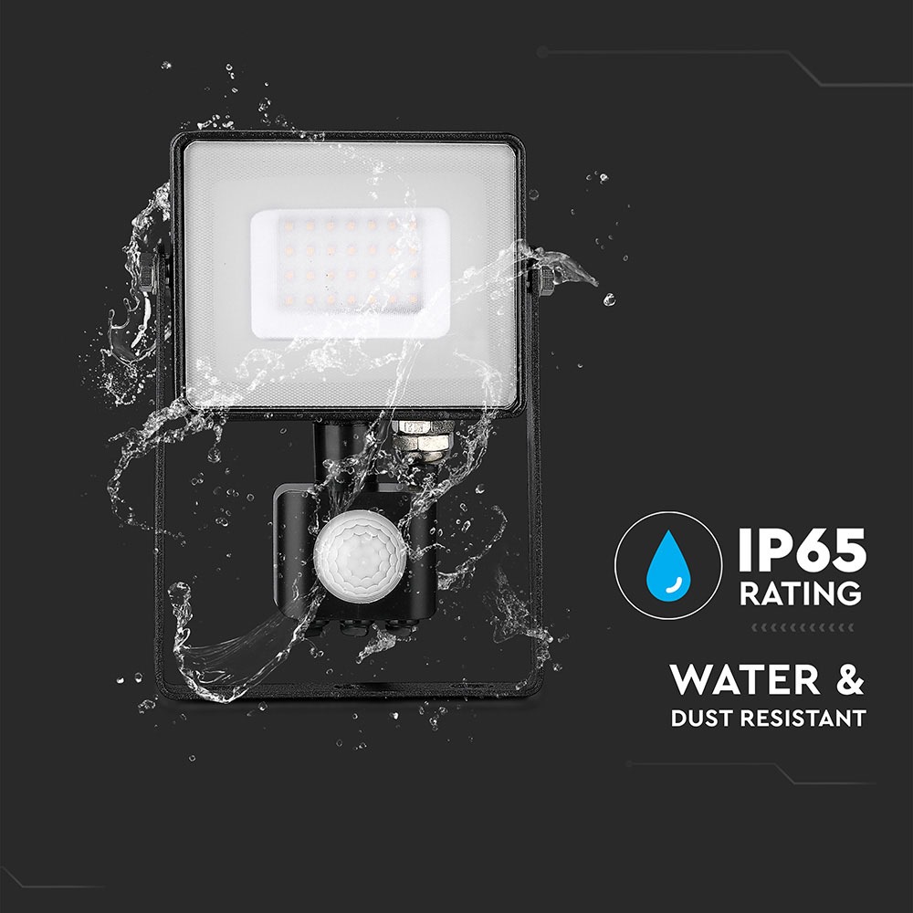 30W LED Proiettore con sensoret SAMSUNG Chip Cut-OFF funzione Corpo Nero 3000K img 4