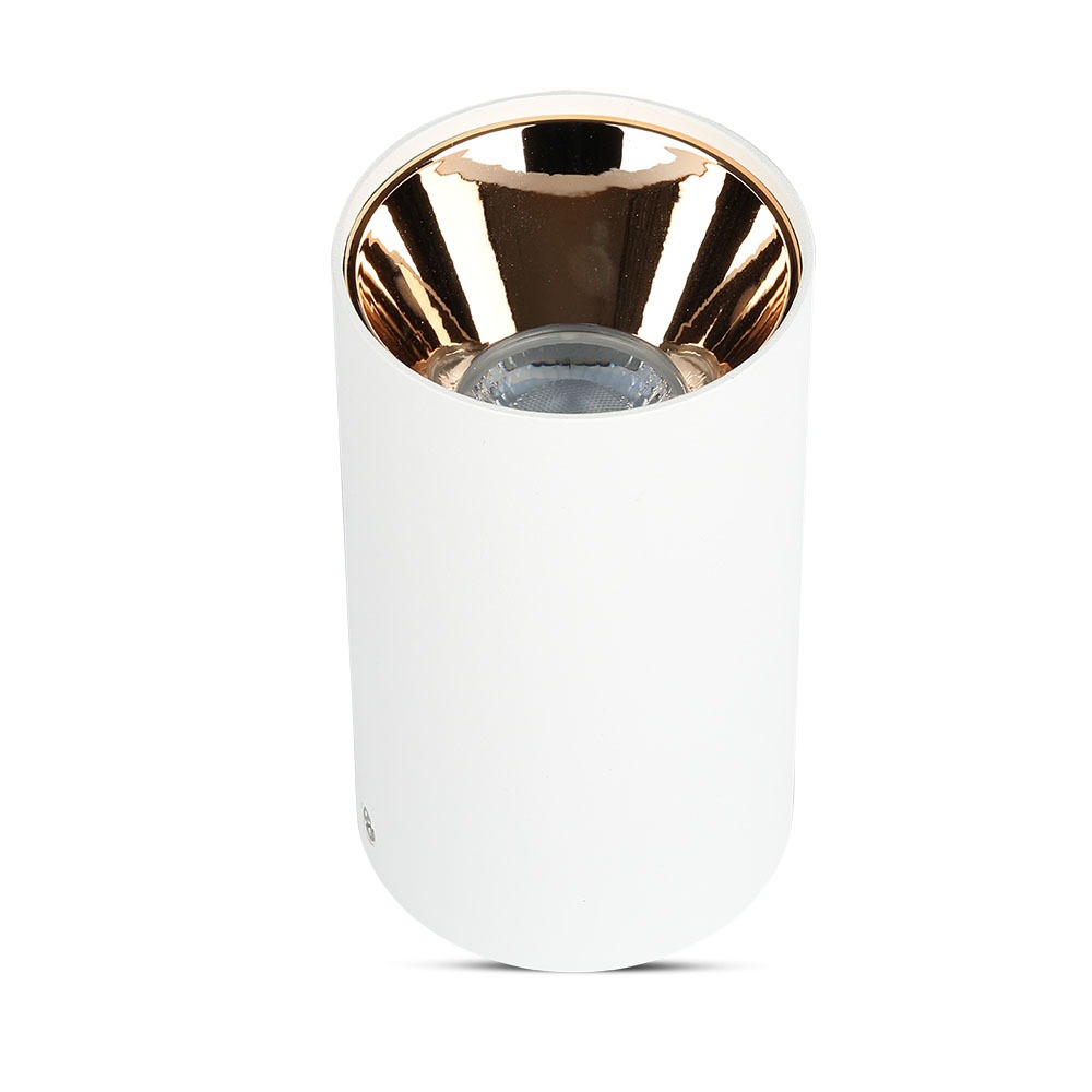 GU10 Fitting rotondo Bianco & Oro rosato img 2