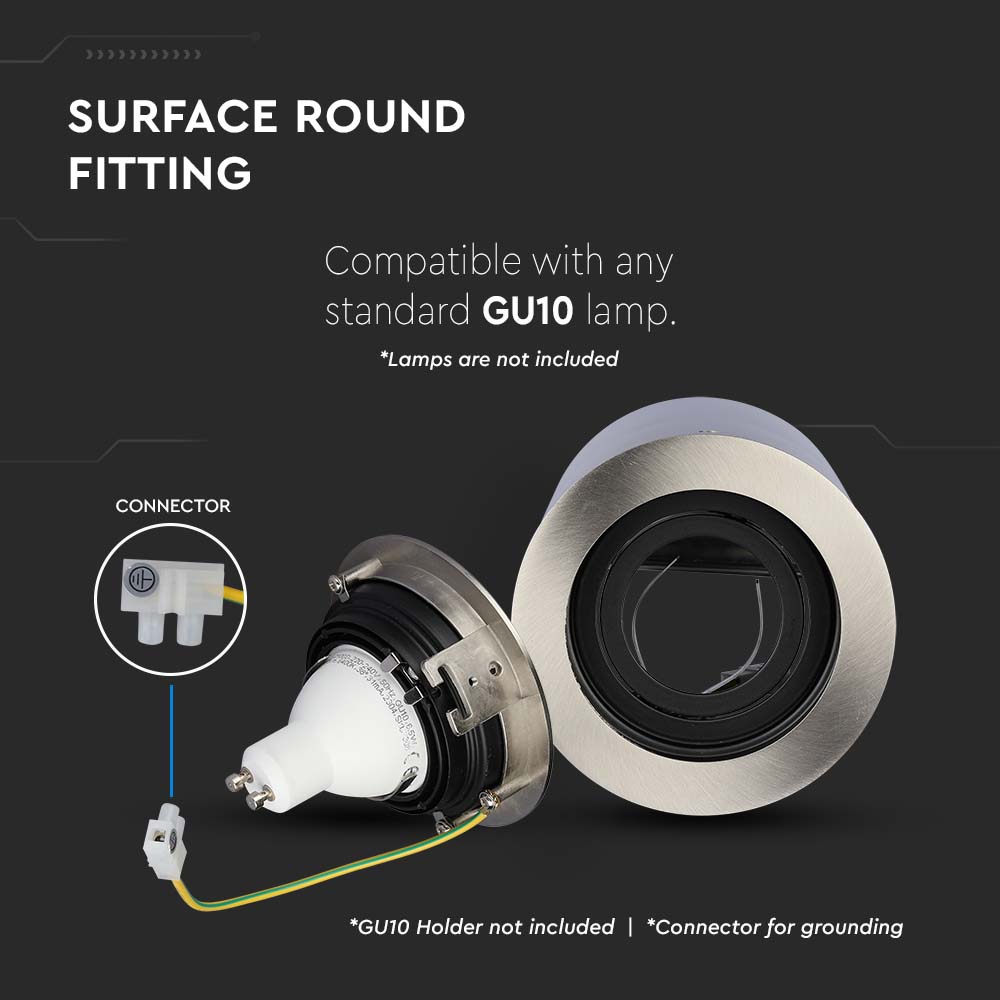 GU10 Adattatore per Faretti Rotondo Nichel satinato img 1