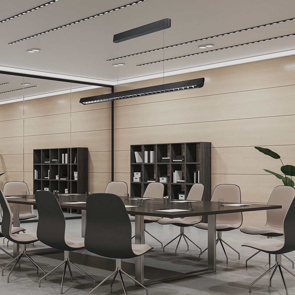 Plafoniera LED Chip Samsung a Sospensione 36W Lineare Colore Nero