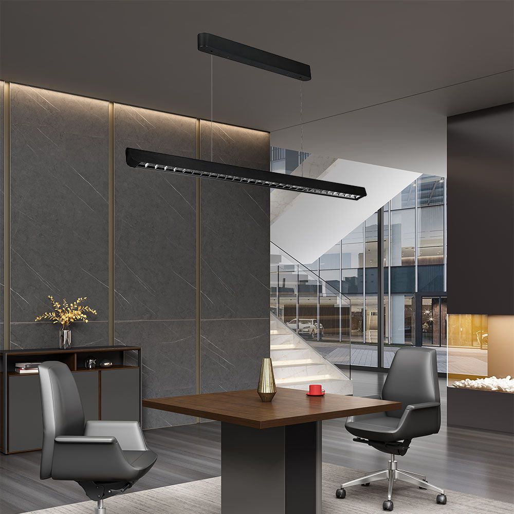 Plafoniera LED Chip Samsung a Sospensione 36W Lineare Colore Nero img 1