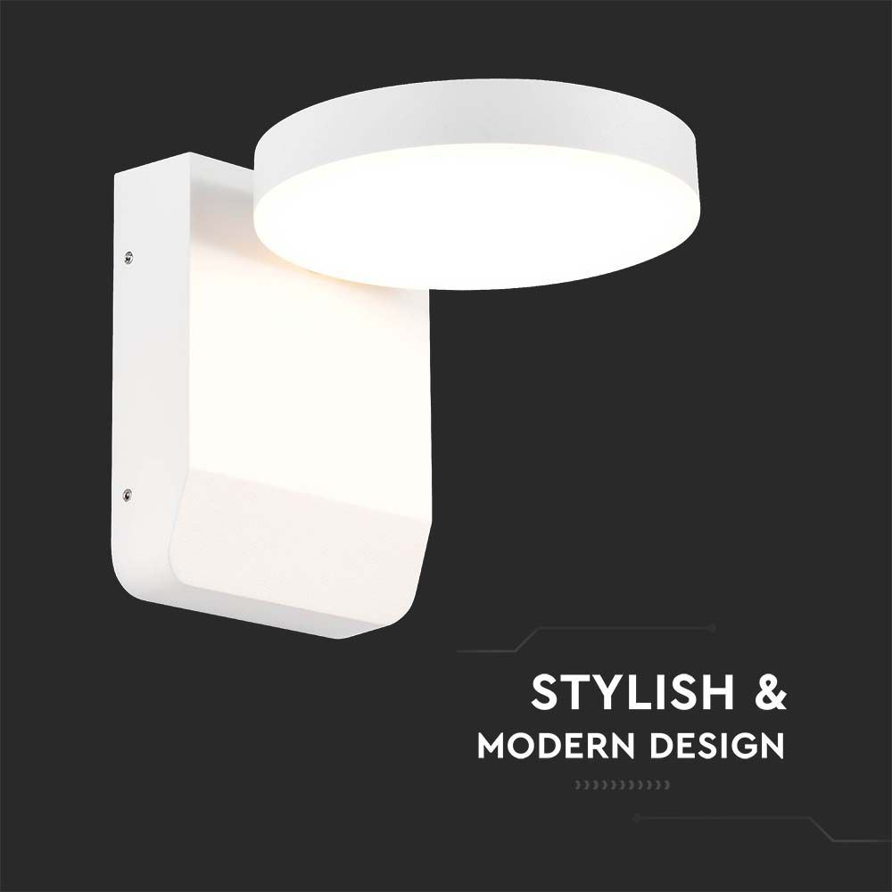 20W LED Wall Light White Body Round 4000K IP65