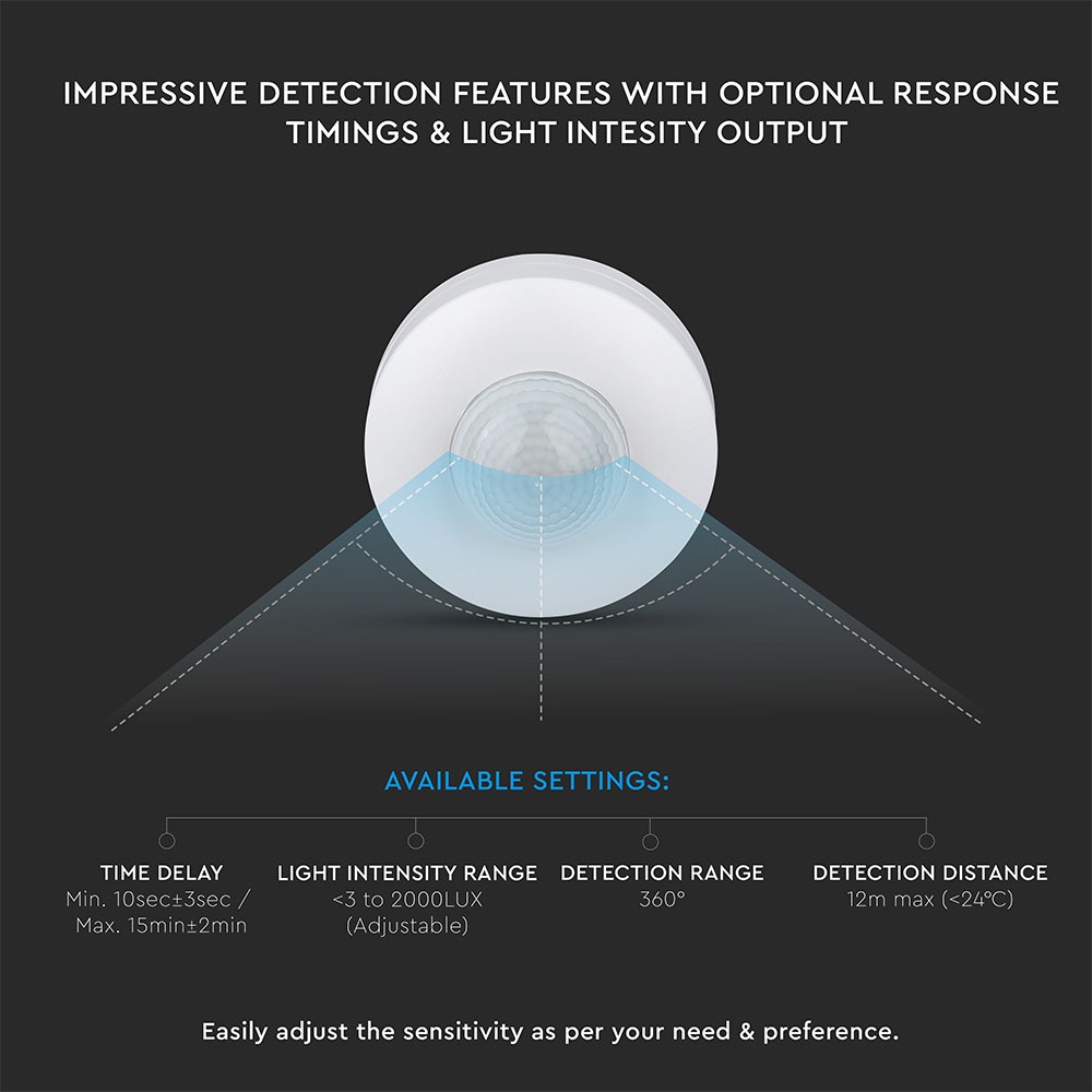 Sensore di movimento a infrarossi da soffitto img 2