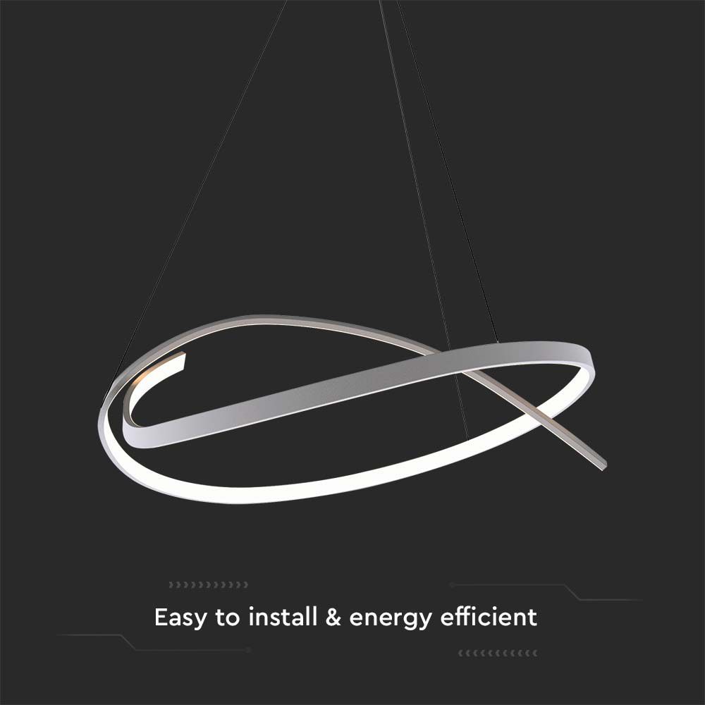 Lampadario LED a Sospensione Circolare 48W in Metallo Colore Bianco 