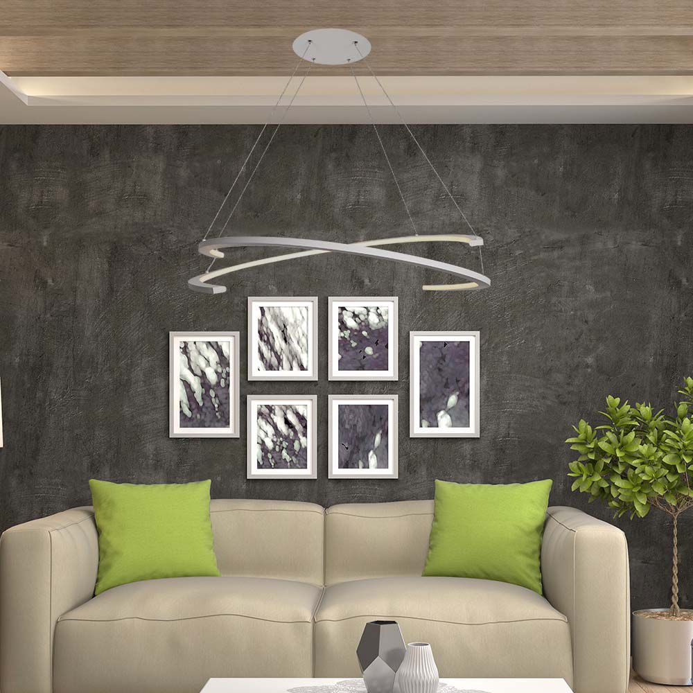 48W LED Designer Hanging Light 800*1200MM Triac Dimmable White img 1