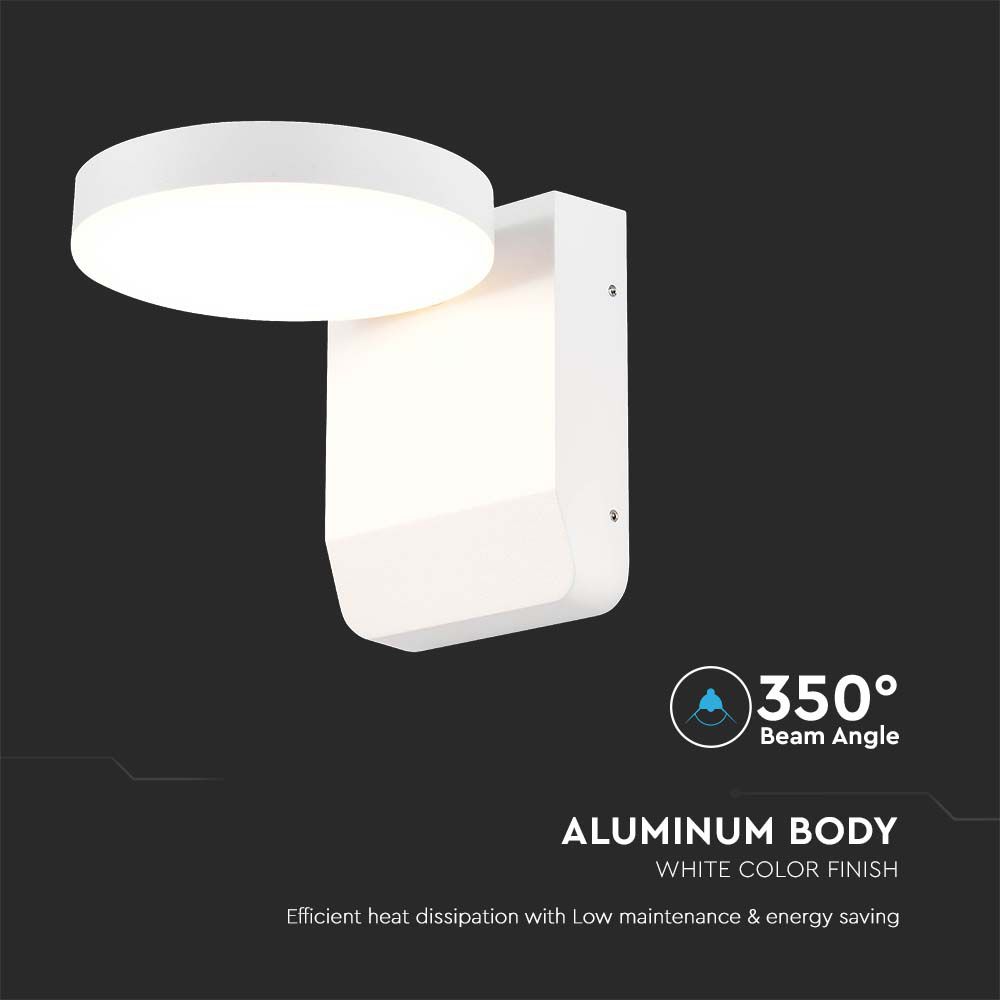 20W LED Wall Light White Body Round 4000K IP65 img 1