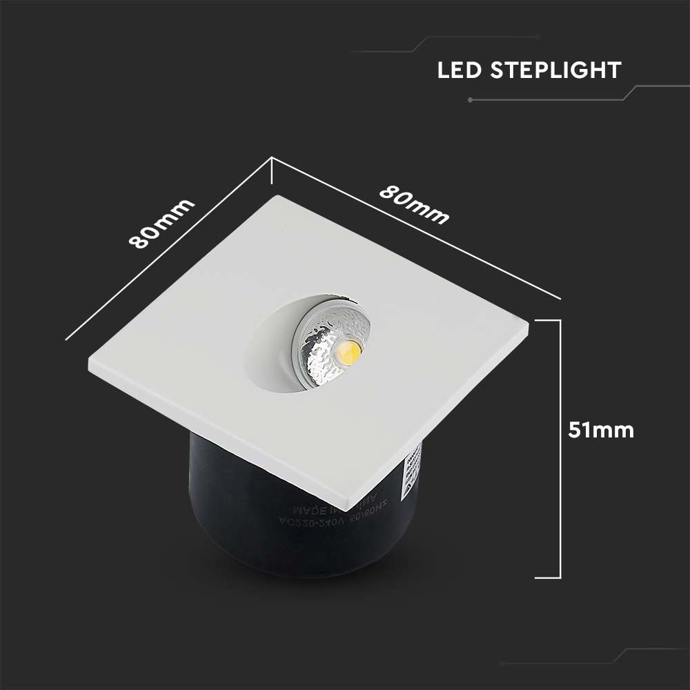 3W LED Step Square 3000K