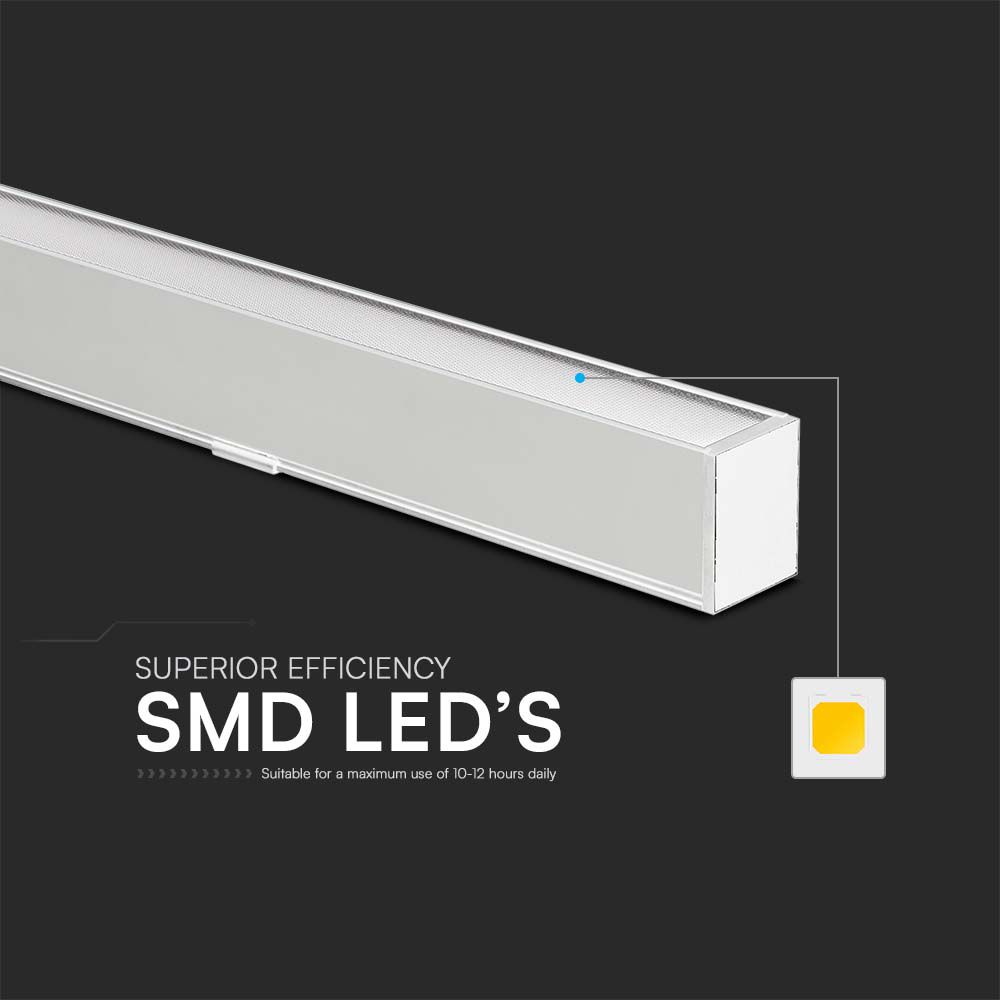 40W LED Linear Hanging Suspension Light : Up & Down System 3IN1 White Body