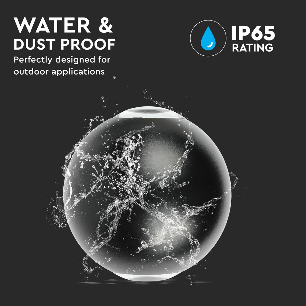 6W LED Wall Light Corpo Nero Rotondo IP65 3000K img 1