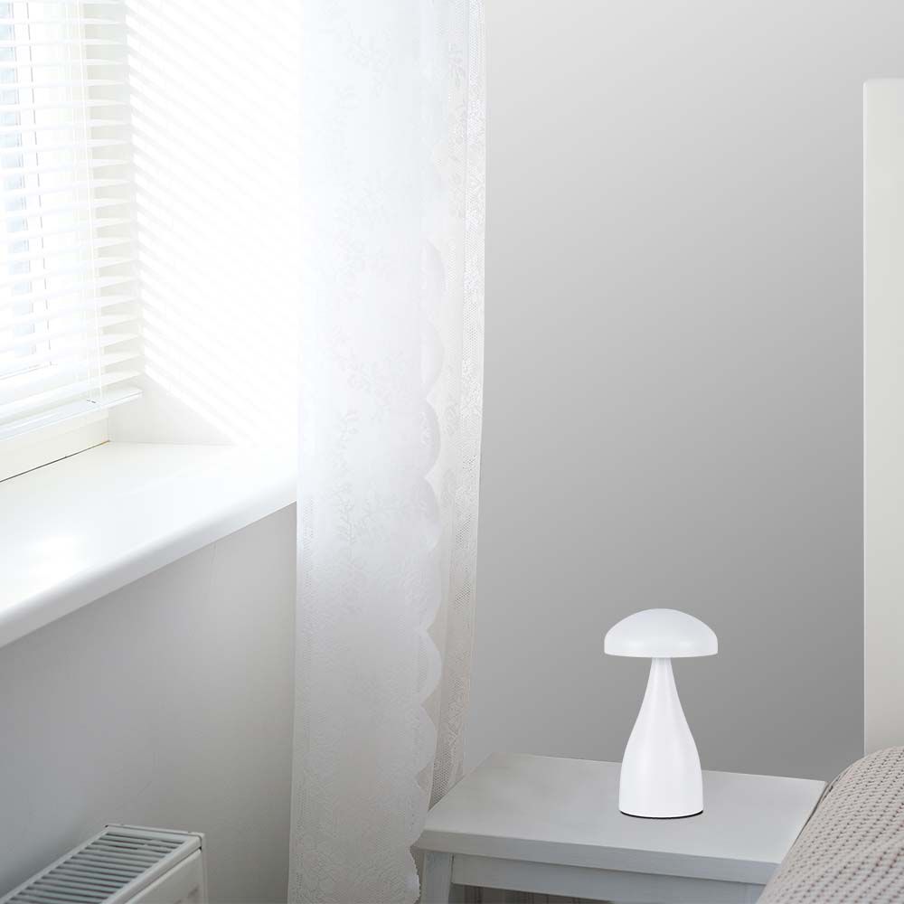 Lampada LED da Tavolo 1W con Batteria 800mAh Ricaricabile USB C Colore Bianco in Metallo Touch Dimmerabile 3in1 img 1