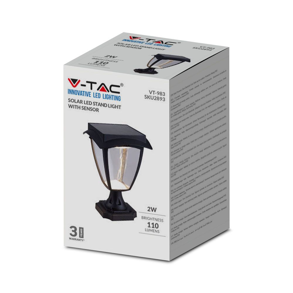 2W LED Solar Stand Lamp Black Body 3000K 6000K