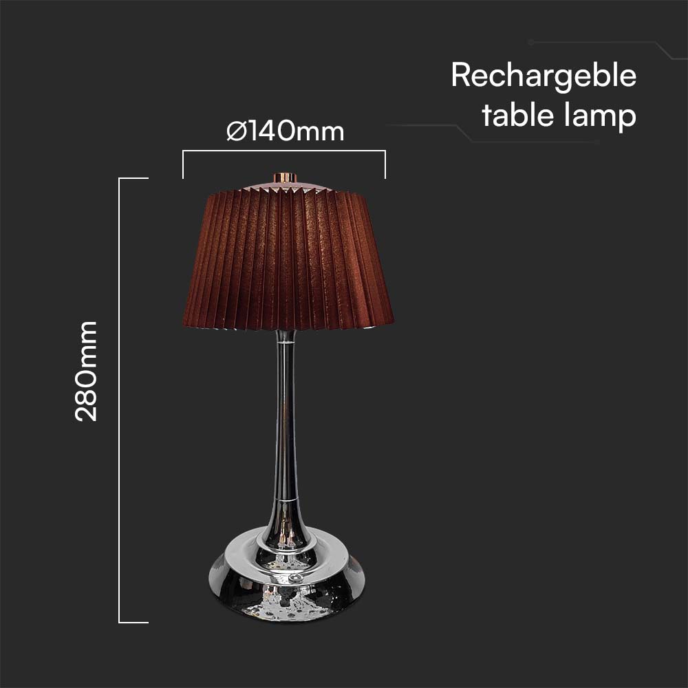 1.5W LED Table Lamp 3000K Chrome Brown