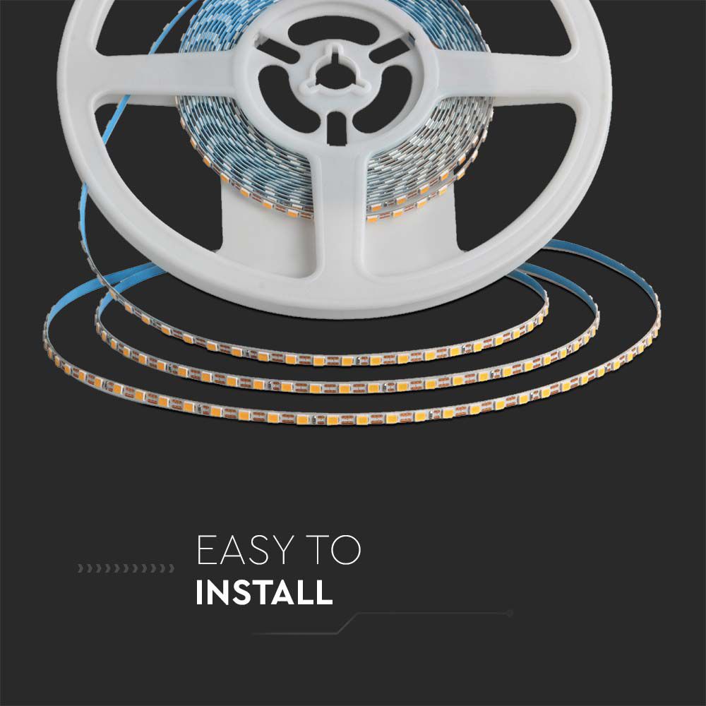 Strip LED SMD2835 120 LED/m Doppio PCB 5m 24V 4000K IP20 3mm img 3