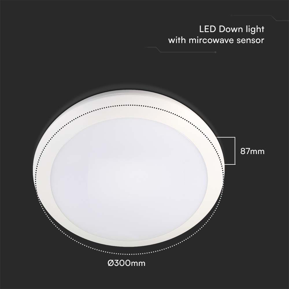 20W Domelight With Sensor Microwave CCT Adjustable IP66