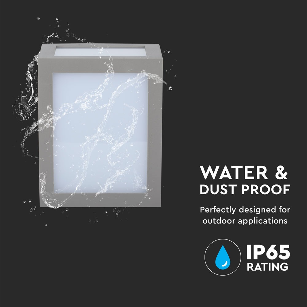 12W LED Wall Light Corpo Grigio 6400K img 1